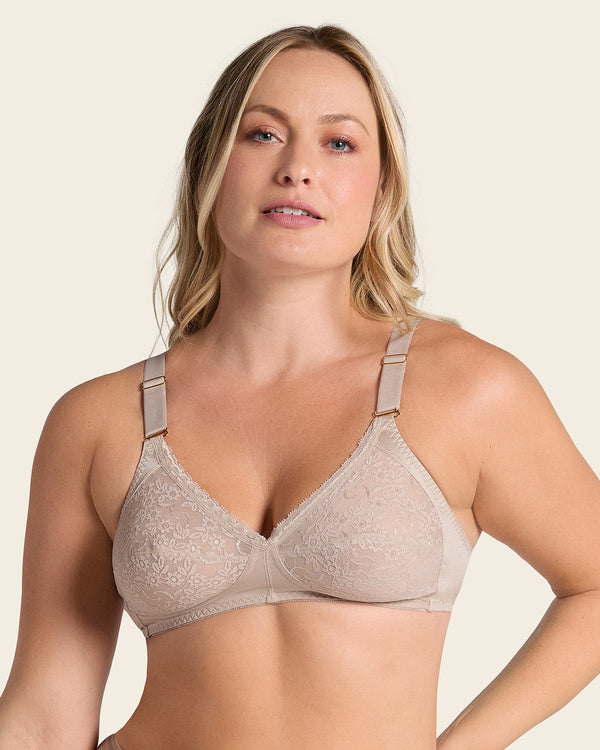 Extra Coverage Support Wireless Bra with Lace Cups
