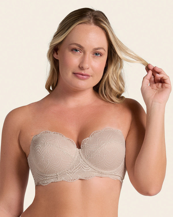 Convertible Balconette Lace Push Up Bra
