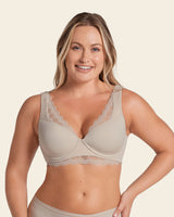 Deep Coverage Soft Lightly-Lined Lace Underwire Bra