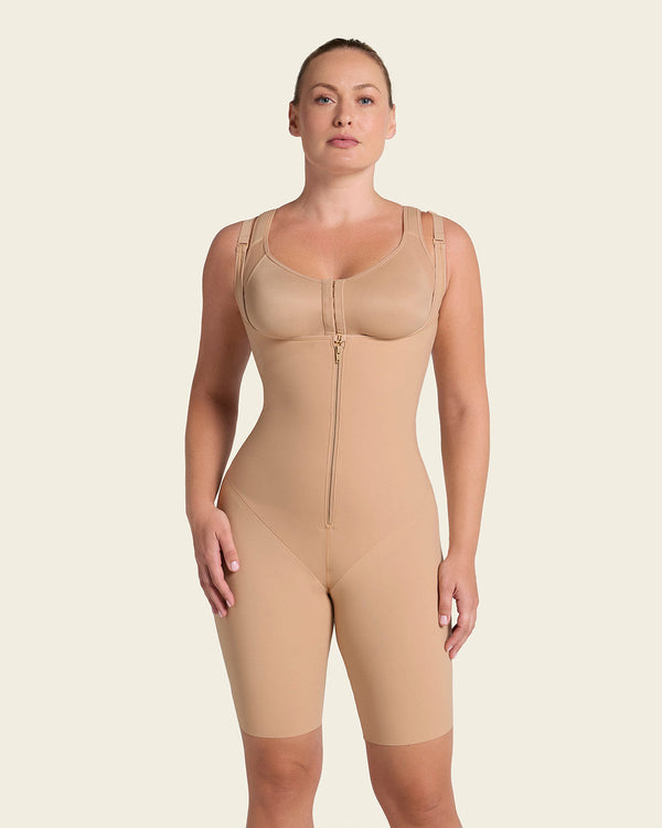 Post-Surgical Mid-Thigh Girdle made of Soft Compression Fabric, Hook-and-Zip Closure